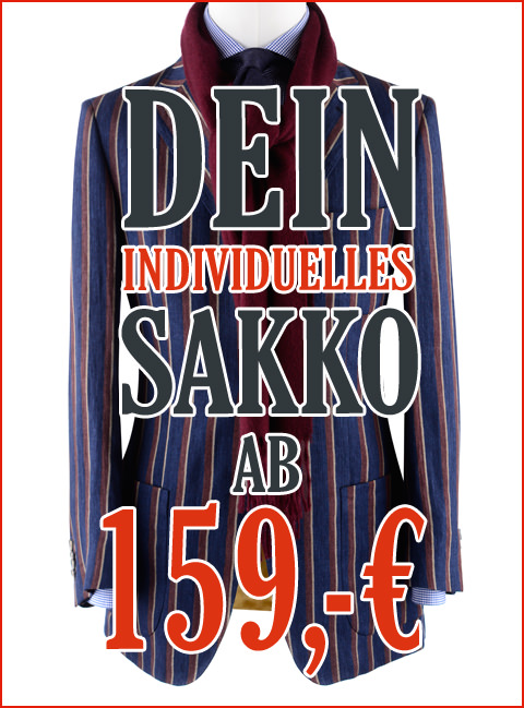 Maßsakko mit Strickkrawatte und individuellem Hemd in Frankfurt